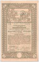 Budapest 1915. &quot;A magyar korona országai 5 1/2%-kal kamatozó Járadékkölcsön&quot; államadóssági kötvénye 100K-ról, bélyegzővel, szárazpecséttel, szelvényekkel + Budapest 1918. &quot;A Magyar Korona Országai 5 1/2%-kal kamatozó járadékkölcsön&quot; államadóssági kötvénye 1000K-ról szárazpecséttel, bélyegzéssel, szelvényekkel T:F