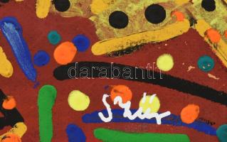 Szűr jelzéssel (Szűr-Szabó József?): Absztrakt kompozíció. Olaj, farost. 31,5x43,5 cm. Dekoratív fak...