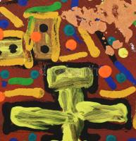 Szűr jelzéssel (Szűr-Szabó József?): Absztrakt kompozíció. Olaj, farost. 31,5x43,5 cm. Dekoratív fak...