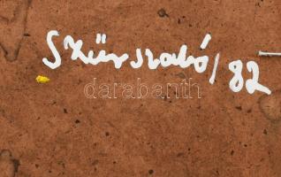 Szűr jelzéssel (Szűr-Szabó József?): Absztrakt kompozíció. Olaj, farost. 31,5x43,5 cm. Dekoratív fak...