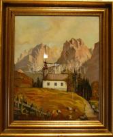 Kühnle 1951 jelzéssel alpesi táj olaj-vászon, keretben (vásznon javítható szakadás) jó minőségű keretben 54x62 cm