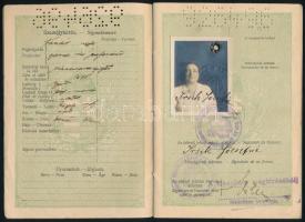 1928 Magyar Királyság által kiállított fényképes útlevél, osztrák és olasz vízumokkal