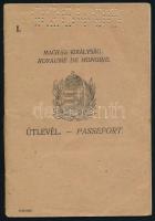 1928 Magyar Királyság által kiállított fényképes útlevél, osztrák és olasz vízumokkal
