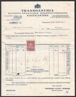 1932 Nagykanizsa, Transdanubia Egyesült Gőzmalmok R.T. fejléces számla, 2f okmánybélyeggel