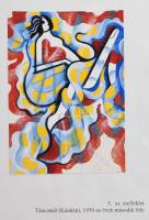 Scheiber Hugó (1873-1950): Zenélő nő. Vegyes technika, papír. Jelezve jobbra lent. Borbély László mű...