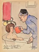 Székely Alex (1901-1968): Erotikus rajzsorozat, össz. 16 db mű, 1953-59. Akvarell, ceruza, tus, papí...