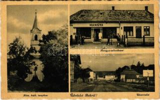 Bak (Göcsej), Római katolikus templom, utca, Hangya szövetkezet üzlete és saját kiadása (EK)