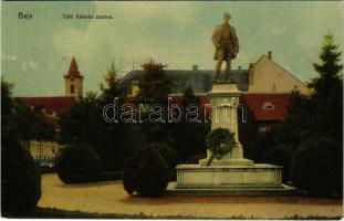 1909 Baja, Tóth Kálmán szobor, templom. Ifj. Wagner Antal kiadása