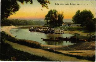 1909 Baja város szép helyen van... uszály. Ifj. Wagner Antal kiadása (EK)