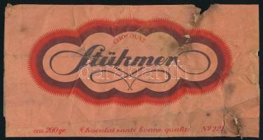 cca 1930 Stühmer - Chocolat santé bonne qualité No 222., kissé sérült csomagolás, 10x19 cm