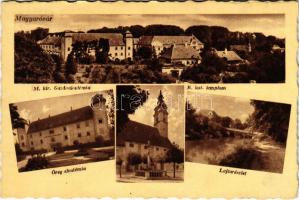 Magyaróvár, Mosonmagyaróvár; M. kir. gazdaságakadémia, Római katolikus templom, Lajta, Öreg akadémia (EK)