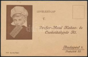 cca 1920 Dreher-Maul Kakao- ás Csokoládégyár Rt. Levelező-lap