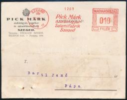 1932 Pick Márk szalámi gyár- Salamifabrik, Szeged díjjegyes Levelező-lap