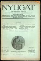 1918 Nyugat XI. évf. 16. sz., 1918. aug. 16. Szerk.: Ignotus, Ady Endre, Babits Mihály. Bp., Pallas-ny., (3) p.+ 248-312 p. Kiadói papírkötés, sérült borítóval, kissé sérült lapszélekkel.