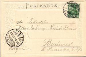 1902 Bad Homburg vor der Höhe, Königl. Schloss / castle. Kunstverlag A.H. John Passepartoutkarte Art...