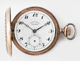 Ezüst(Ag) zsebóra, jelzett, sérült számlap, hiányzó üveg, hiányos díszítés, d: 4,5 cm, bruttó: 50,2 g