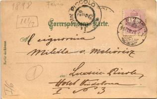 1898 (Vorläufer) Gruss aus bei Nacht, Neueste Aufnahme bei Nacht. Kunstanstalt Karl Schwidernoch / S...