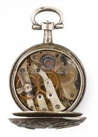 Ezüst(Ag) zsebóra, jelzett, sérült számlap, d: 3 cm, bruttó: 18,2 g