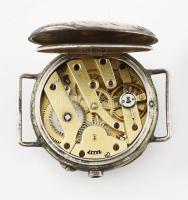 Ezüst(Ag) óra, jelzett, hiányos, nem jár, d: 3 cm, bruttó: 18,2 g