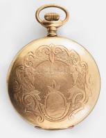 Elgin aranyozott zsebóra, sérült, nem jár, d: 4,5 cm