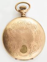 Elgin aranyozott zsebóra, sérült, nem jár, d: 4,5 cm