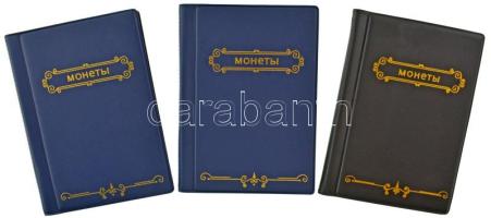 3db kisalakú, műbőr borítású érmeberakó album, egyenként 10db berakólappal, albumonként 120 férőhell...