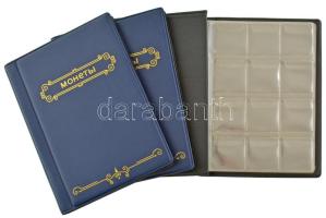 3db kisalakú, műbőr borítású érmeberakó album, egyenként 10db berakólappal, albumonként 120 férőhell...