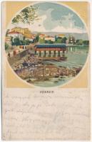 1916 Abbazia, Opatija; Kiadja Bruchsteiner és fia, litho + "A Magyar vörös kereszt egylet..." pecséttel (kis szakadás / small tear)