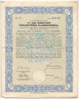 Budapest 1942. "A Magyar Királyság 3%-kal Kamatozó Törlesztéses Államadóssága" kötvénye 10...