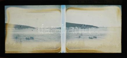 cca 1914-1918 I. világháborús sztereo üvegpozitívok, össz. 10 db, a felvételek között az SMS Bellona...