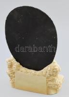 Tükrös asztali dísz. Fajansz XIX. sz. vége BB jelzéssel. 21x15 cm Tükörrel 34 cm