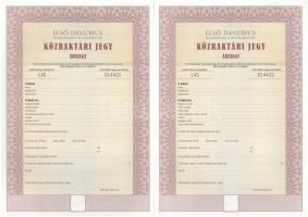 ~1990. "Első Danubius Közraktározási és Kereskedelmi Zrt. Közraktározási Jegy" kitöltetlen...