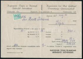 1944 Kaposvári Tojás és Baromfi Értékesítő Szövetkezet fejléces számla