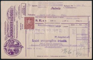 1931 Schachter és Erdős Papírzacskógyár R.T. fejléces számla