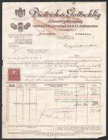 1930 Dietrich és Gottschlig R.T. Likörkülönlegességek, Rum- és Konyakgyára - Teaimport - fejléces számla