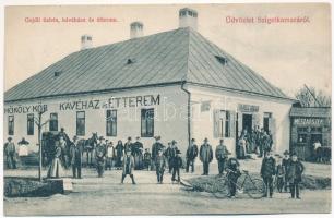 Szigetkamara, Camara Sighet (Máramaros); Gojdli Jakab üzlete, kávéháza és étterem, mészárszék, Thököly Kör. Kaufmann Ábr. és fiai kiadása / shop, cafe and restaurant, butcher and social club