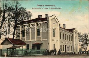 1913 Forró-Encs, vasútállomás, Posta és távirda hivatal. Haimann Sélig kiadása (EK)