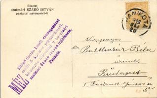 1913 Pankota, Pancota; Szatmári Szabó István méhészete. Reklám a hátoldalon / beekeeping, beehives, ...