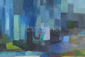 Kőrösi Papp Kálmán (1940-): Eső után, 1975. Olaj, farost, jelzett, hátoldalán autográf felirattal. A...