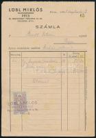 1941 Pécs, Löbl Miklós nagykereskedő fejléces számla