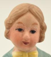 Elegáns ifjú, biszkvit porcelán figura, kézzel festett, jelzetlen, hibátlan, m: 16,5 cm
