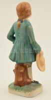 Elegáns ifjú, biszkvit porcelán figura, kézzel festett, jelzetlen, hibátlan, m: 16,5 cm