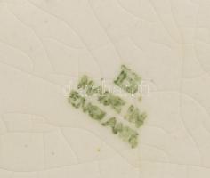 2 db virágmintás angol porcelán váza, matricás, jelzetlen, kopásokkal, máz alatti hajszálrepedésekke...