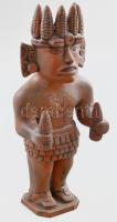 Indián figura. Mázas terrakotta jelzés nélkül apró lepattanással 37 cm