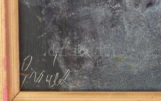 Izsák József (1929-2007): Csendélet. Olaj, farost. Jelezve balra lent. Hátoldalán autográf feliratta...