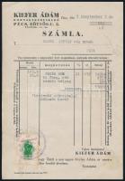 1943 Pécs, Kiefer Ádám bornagykereskedő fejléces számla