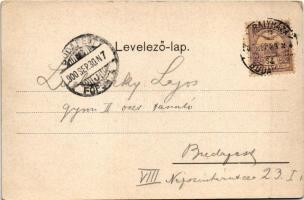 1900 Debrecen, Szálloda az Angol Királynőhöz. Kossuth utca 21. a színházzal szemben, tulajdonos Haue...