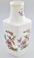 Hollóházi porcelán nagy méretű madaras váza. Kézzel festett, jelzett, hibátlan 34 cm