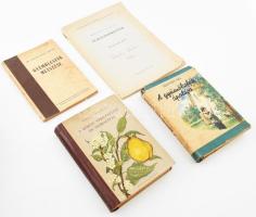 4 db gyümölcstermesztés témájú könyv: Dr. Jeszenszky Árpád: Gyümölcsfák metszése; Fenyves Pál: A gyümölcsfák ápolása; Mohácsy - Porpáczy: A körte termesztése és nemesítése; Brózik Sándor - Regius János: Almástermésűek. Vegyes állapotban.