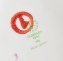 Hollóházi hölgy kottával porcelán figura, kézzel festett, jelzett, hibátlan, m: 23 cm